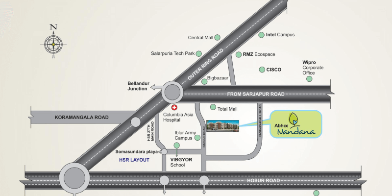 Abhee Nandana Location Map